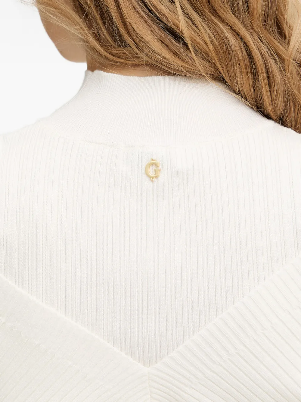 GUESS USA Ribgebreide mini-jurk Wit