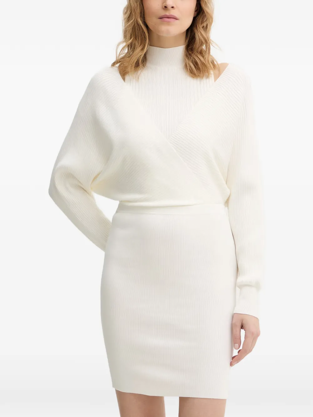 GUESS USA ribbed-knit cut-out mini dress - Weiß