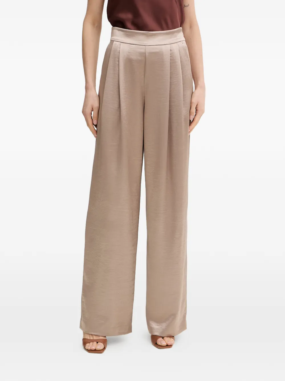 GUESS USA Katie pleated trousers - Toni neutri
