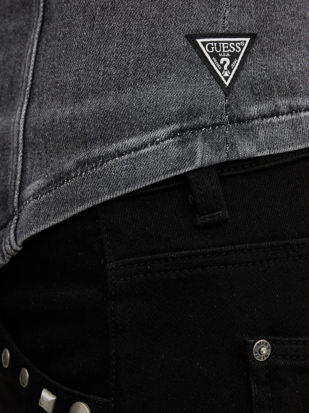 GUESS USA Denim top met knopen Grijs