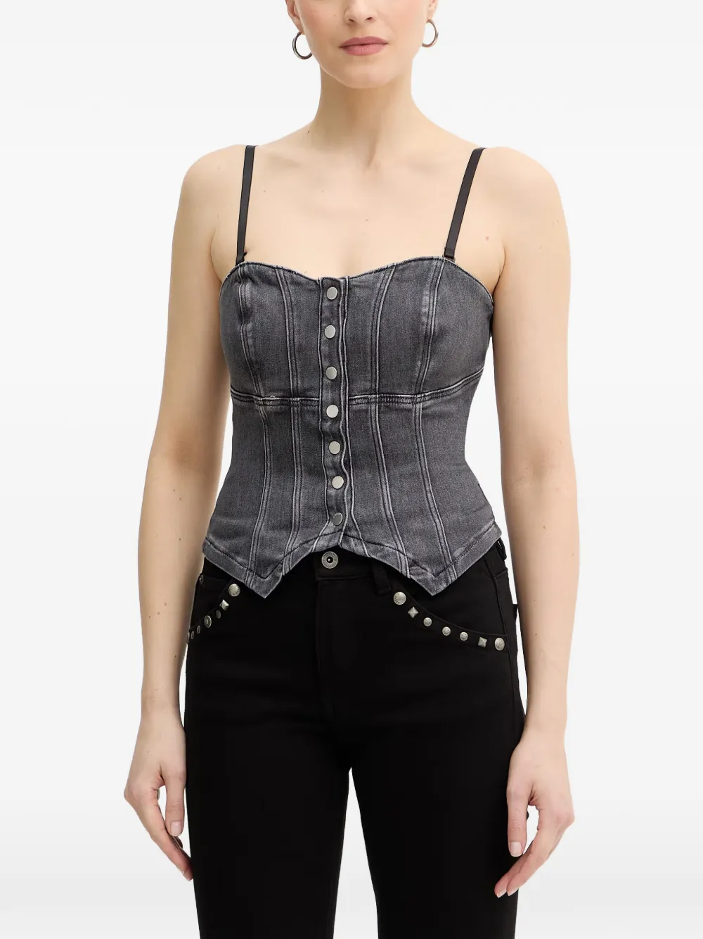 GUESS USA button denim top - Grigio