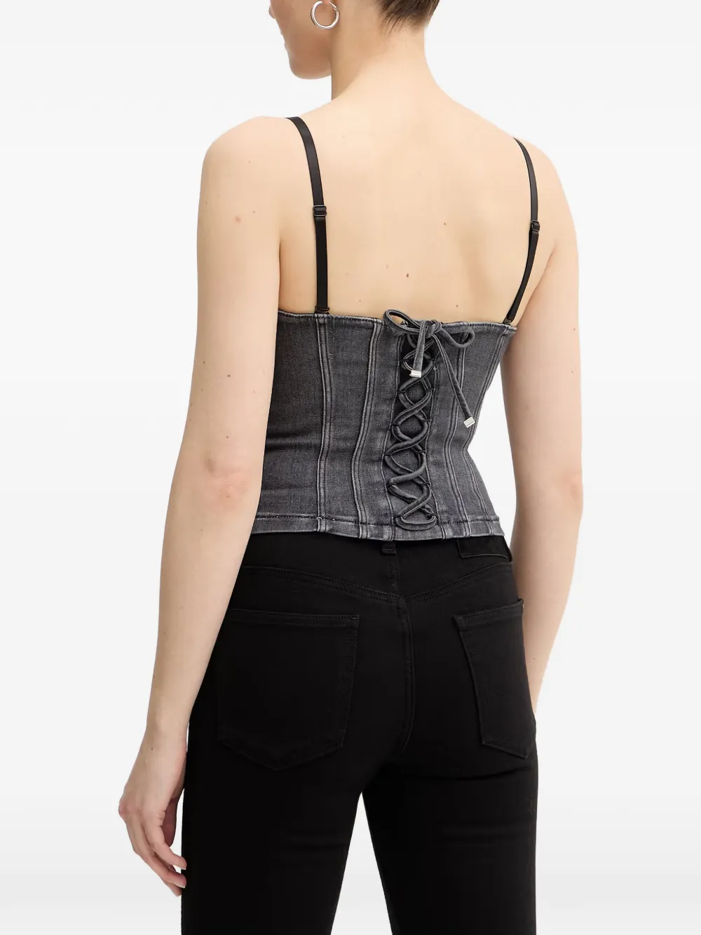 GUESS USA Denim top met knopen Grijs