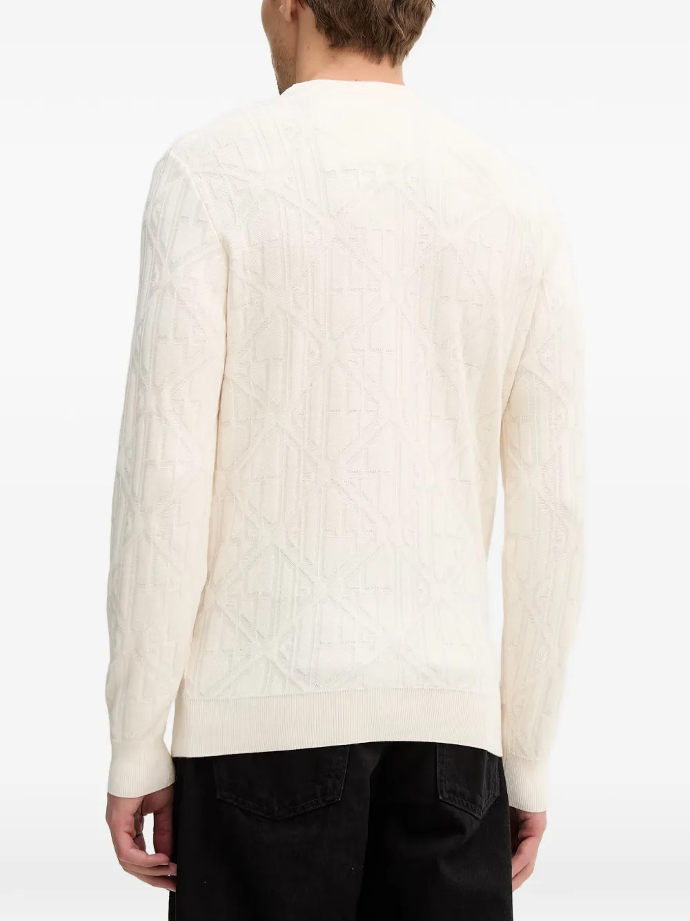 GUESS USA embossed logo sweater Beige