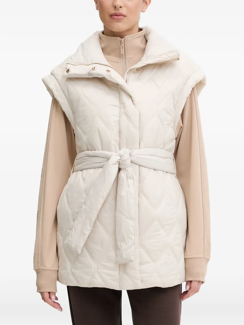 GUESS USA quilted-design belted gilet - Neutrals
