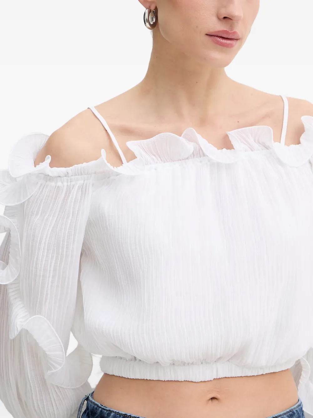 GUESS USA Top met ruches Wit