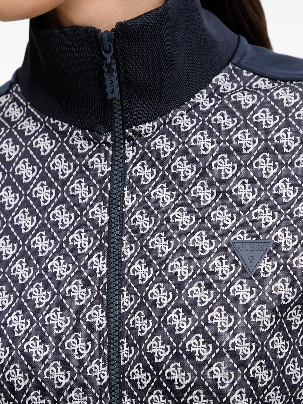 GUESS USA Sweater met patroon en rits Blauw
