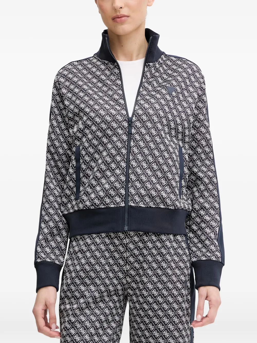 GUESS USA patterned zip-up sweatshirt - Blu