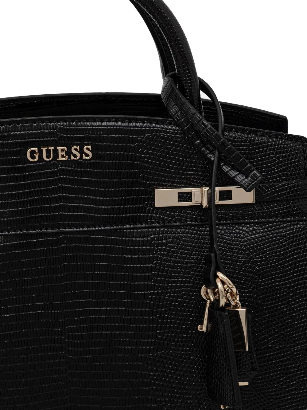 GUESS USA Melinda shopper met hagedissen-effect Zwart