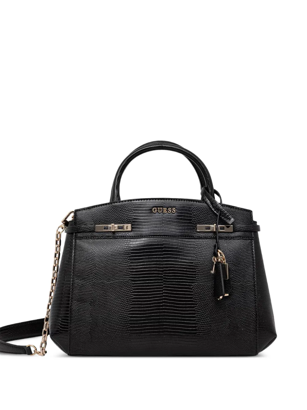 GUESS USA Melinda shopper met hagedissen-effect Zwart
