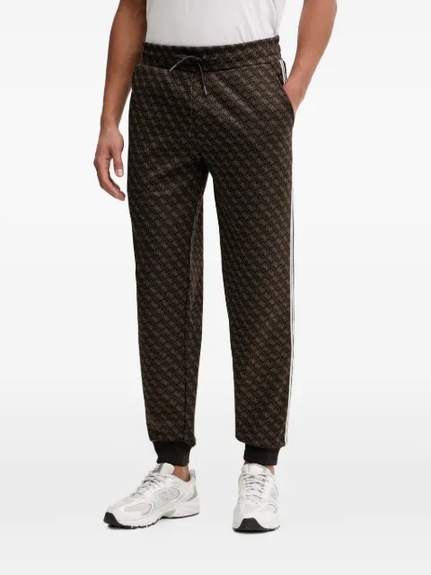 GUESS USA monogram-print side-stripe track pants