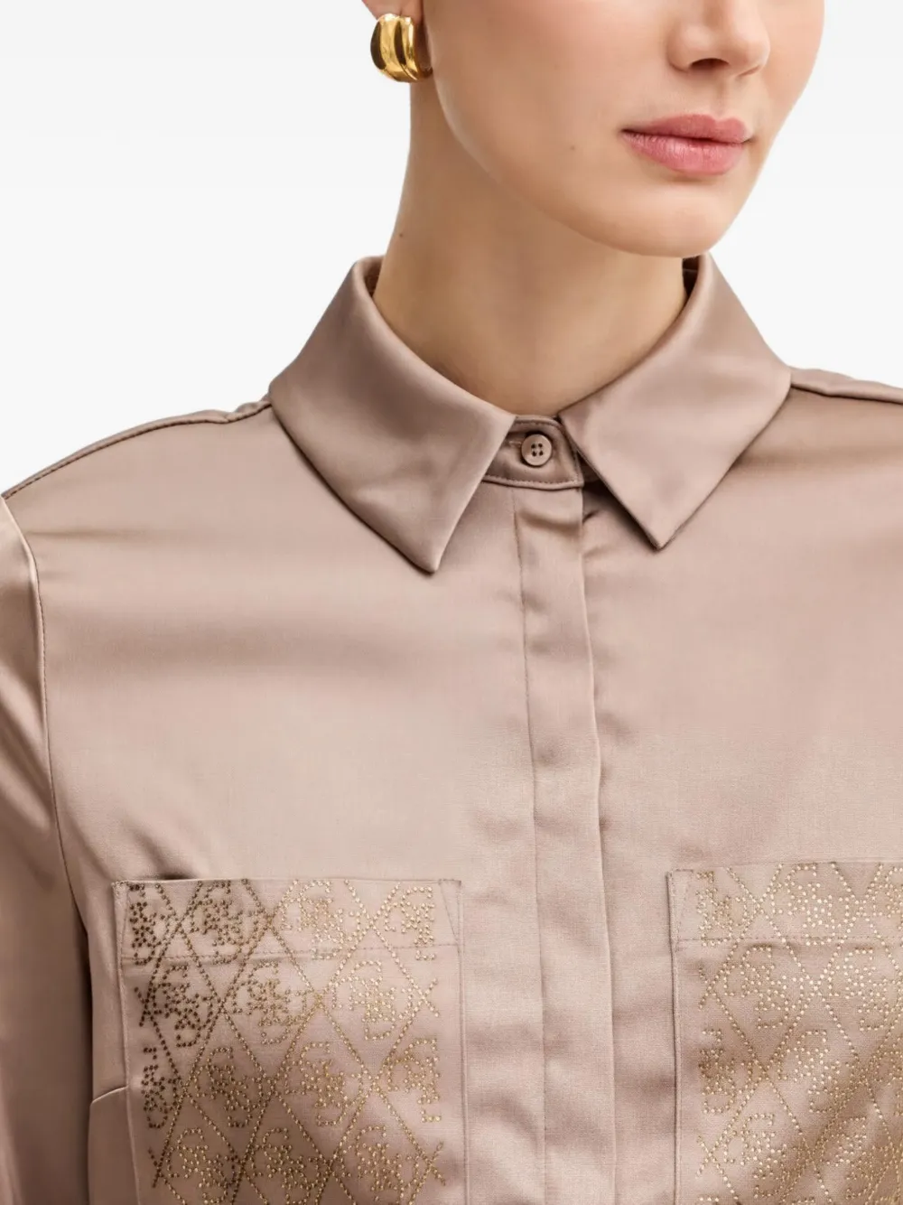 GUESS USA Overhemd met zak Beige