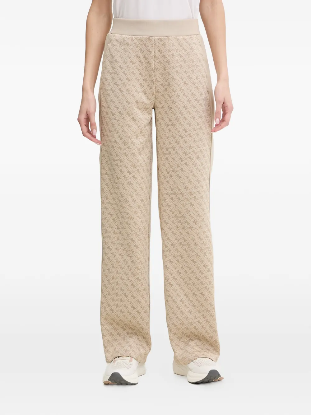 GUESS USA logo patterned trousers - Toni neutri