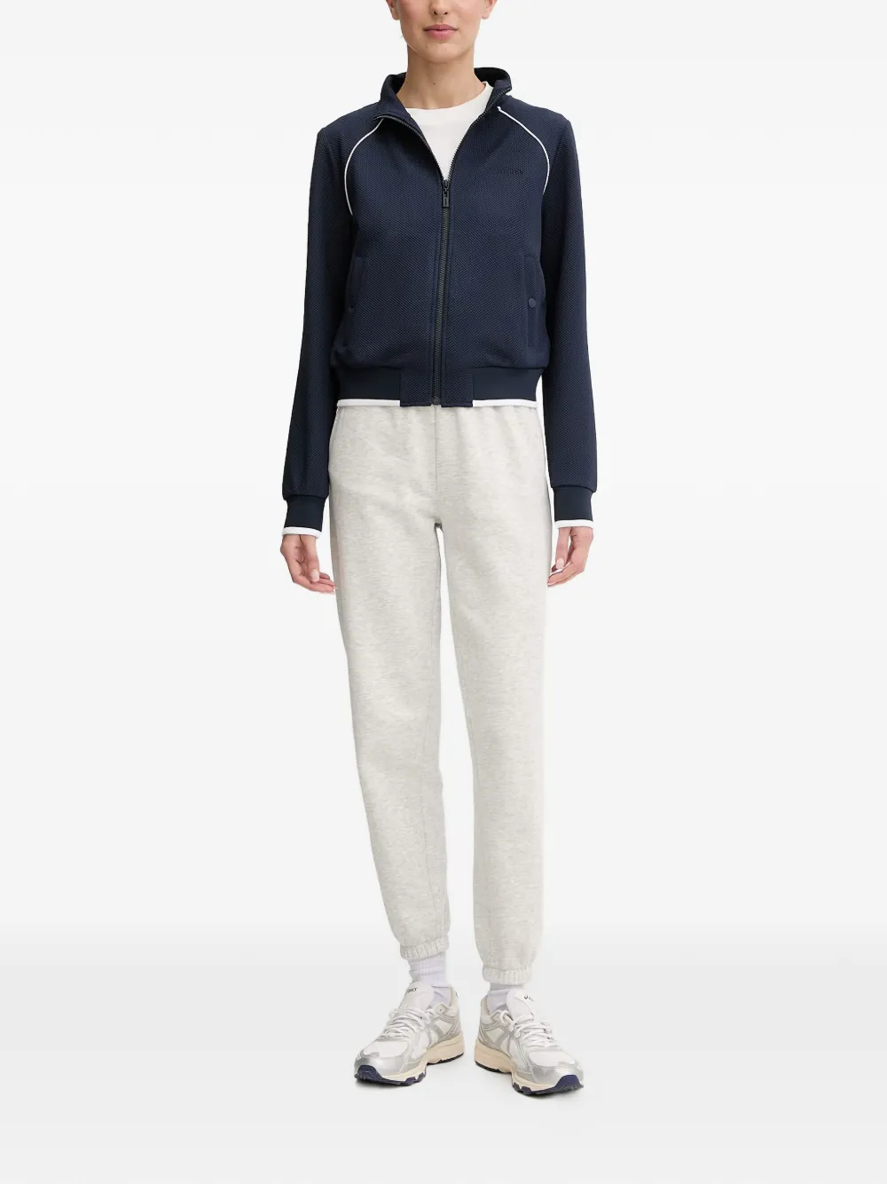 GUESS USA zip-up textured sweatshirt Blauw