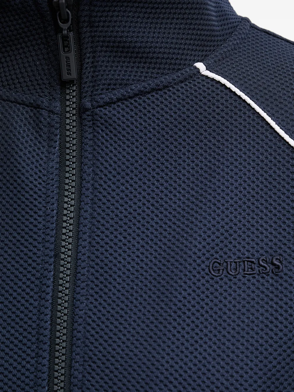 GUESS USA zip-up textured sweatshirt Blauw