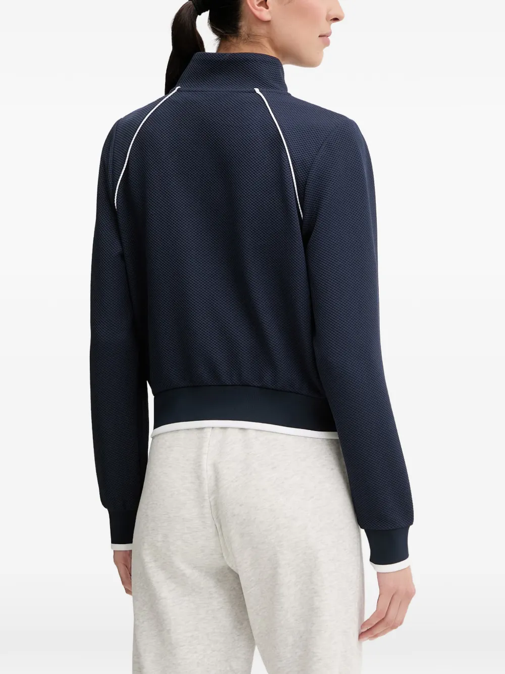 GUESS USA zip-up textured sweatshirt Blauw