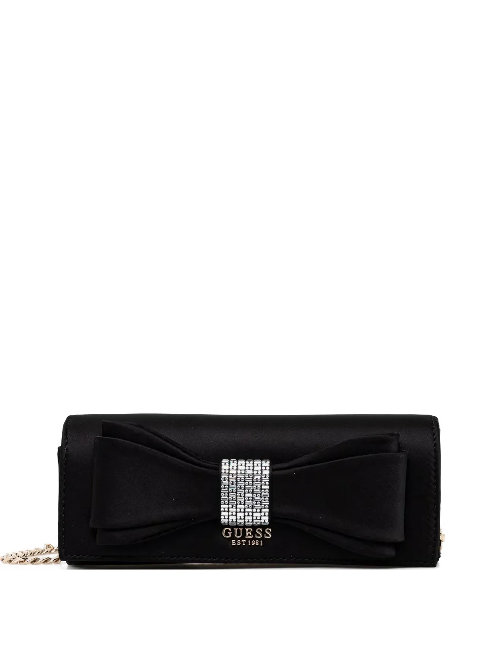 GUESS USA Elsie bow-embellishment clutch bag - Nero