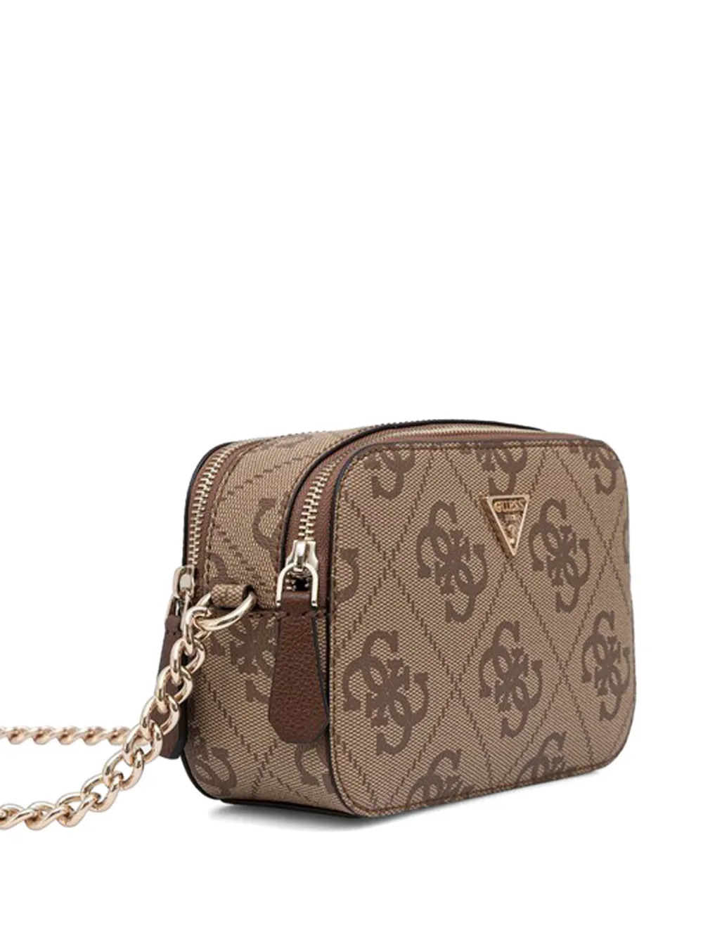 GUESS USA Noelle logo-print chain cross body bag - Toni neutri