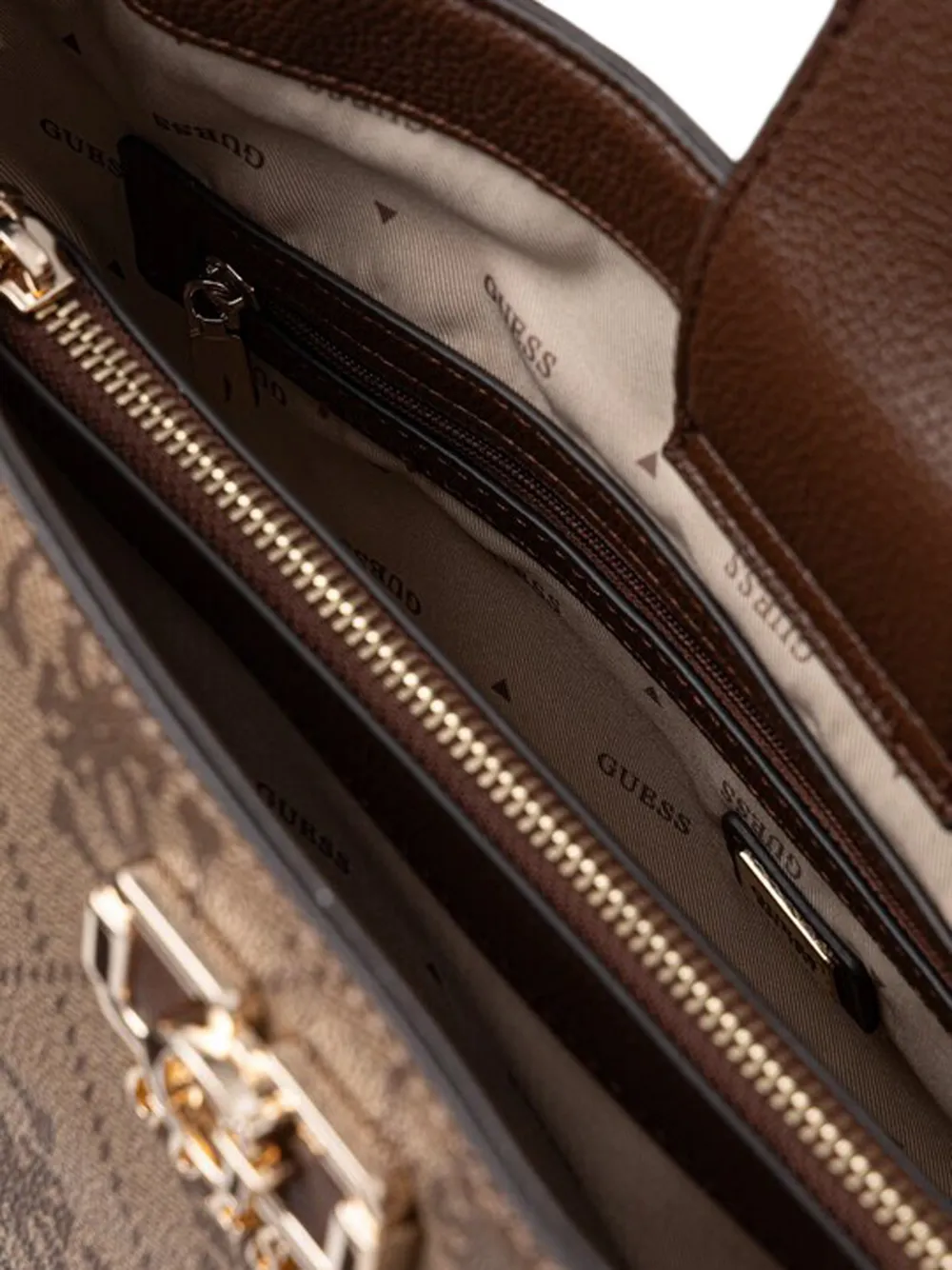 GUESS USA Shopper met logobedel Beige