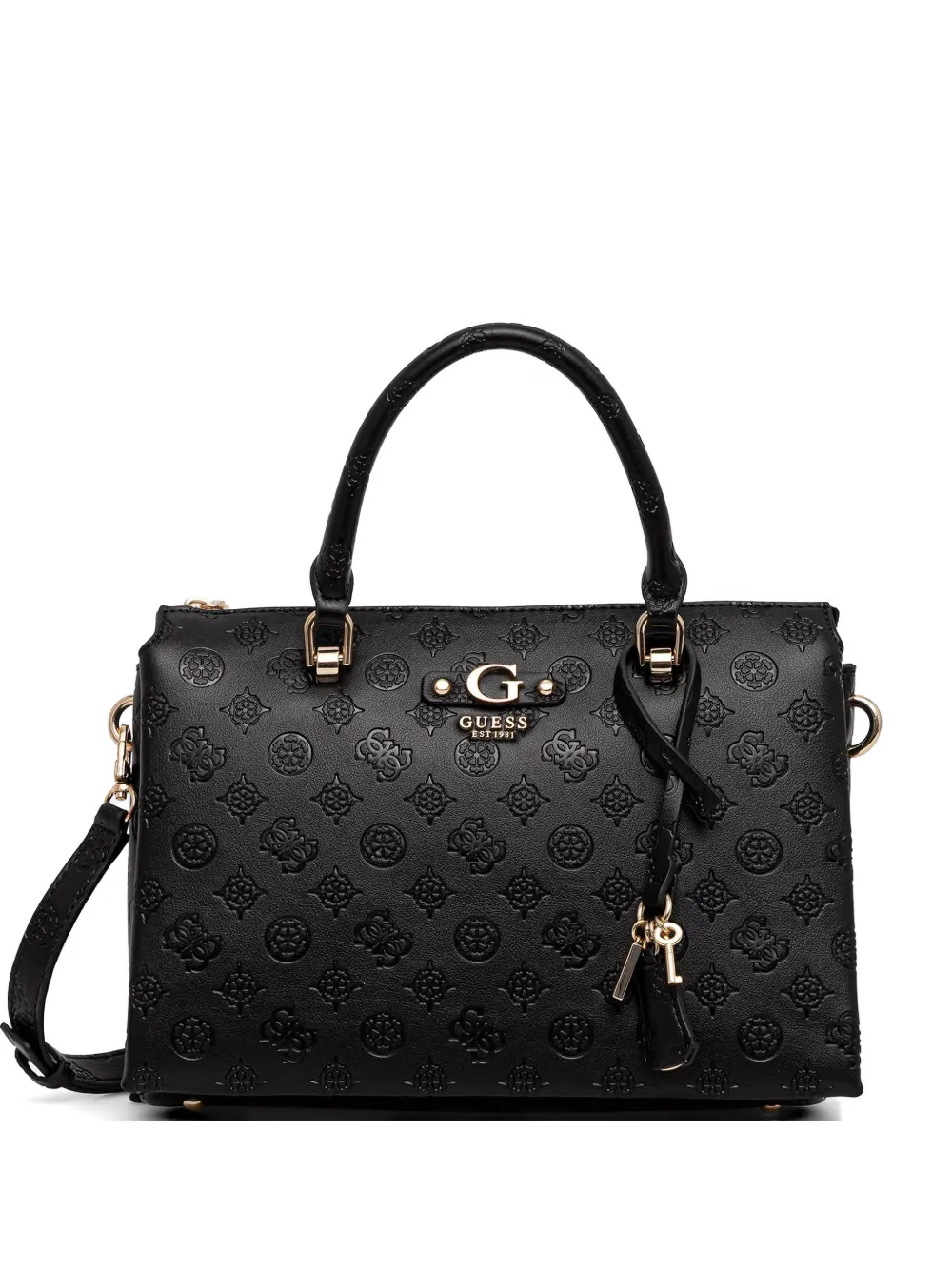 GUESS USA debossed-logo charm tote bag - Nero