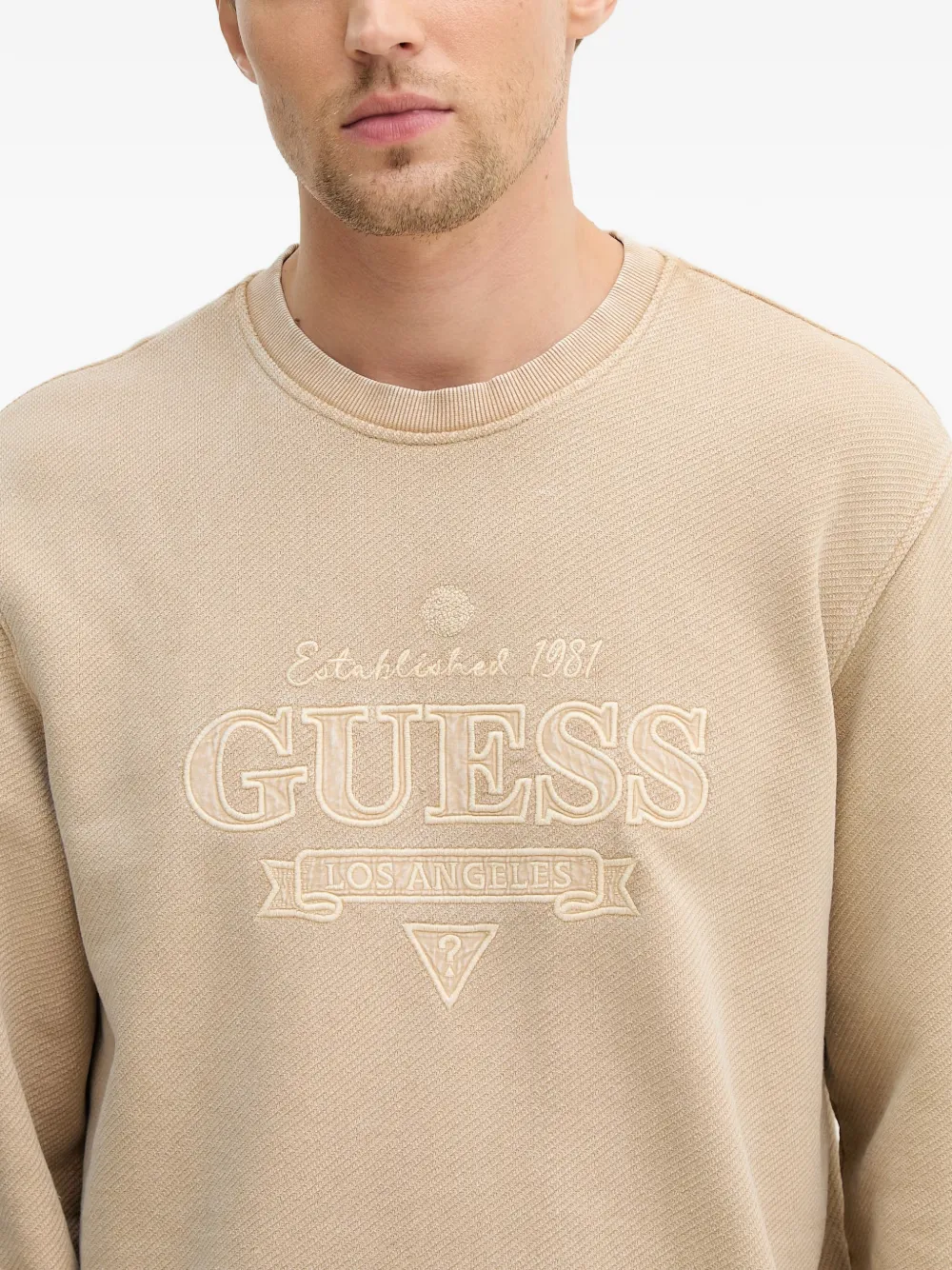 GUESS USA Sweater met borduurwerk Beige