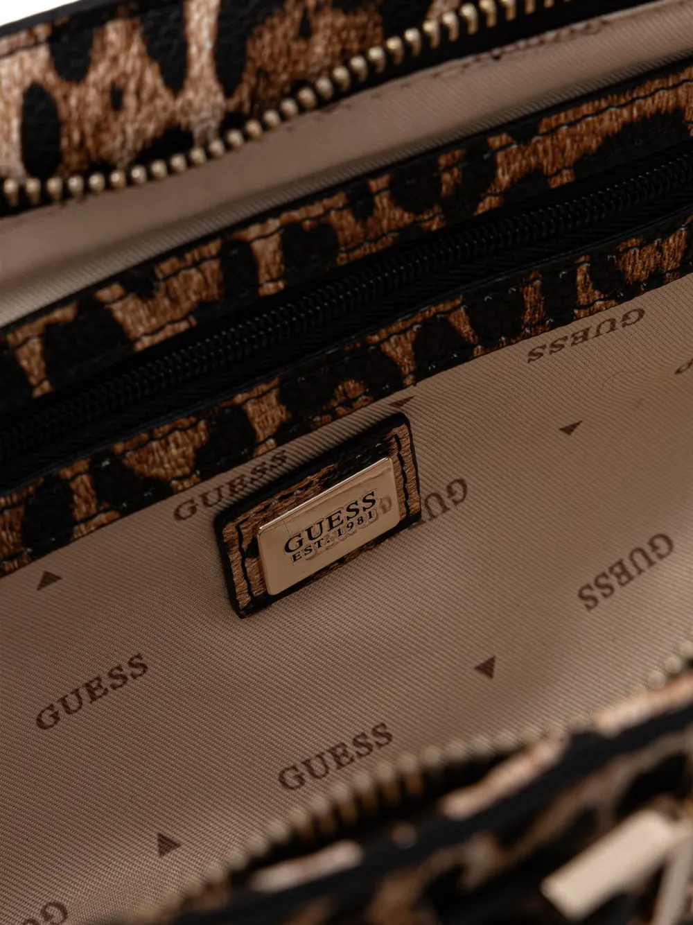GUESS USA Cirene shopper met luipaardprint en gespdetail Bruin