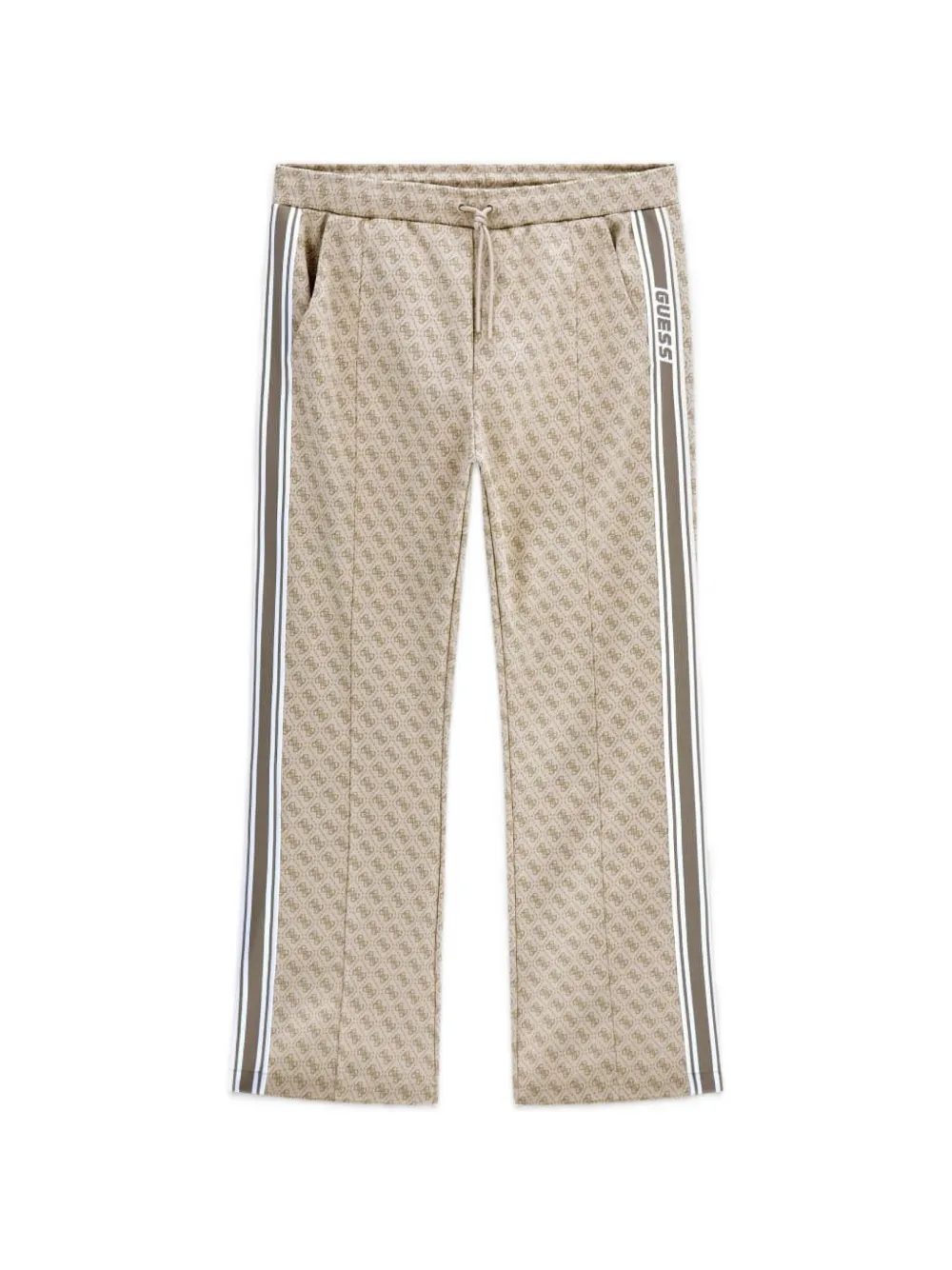 GUESS USA monogram-pattern side-stripe track pants - Nude