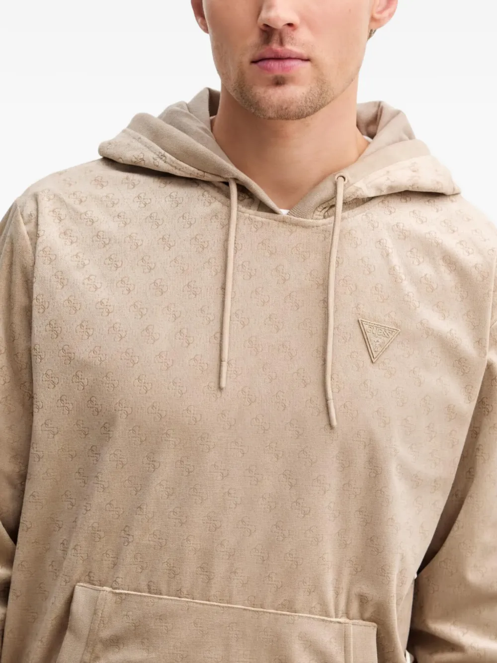 GUESS USA Hoodie met logopatroon Beige