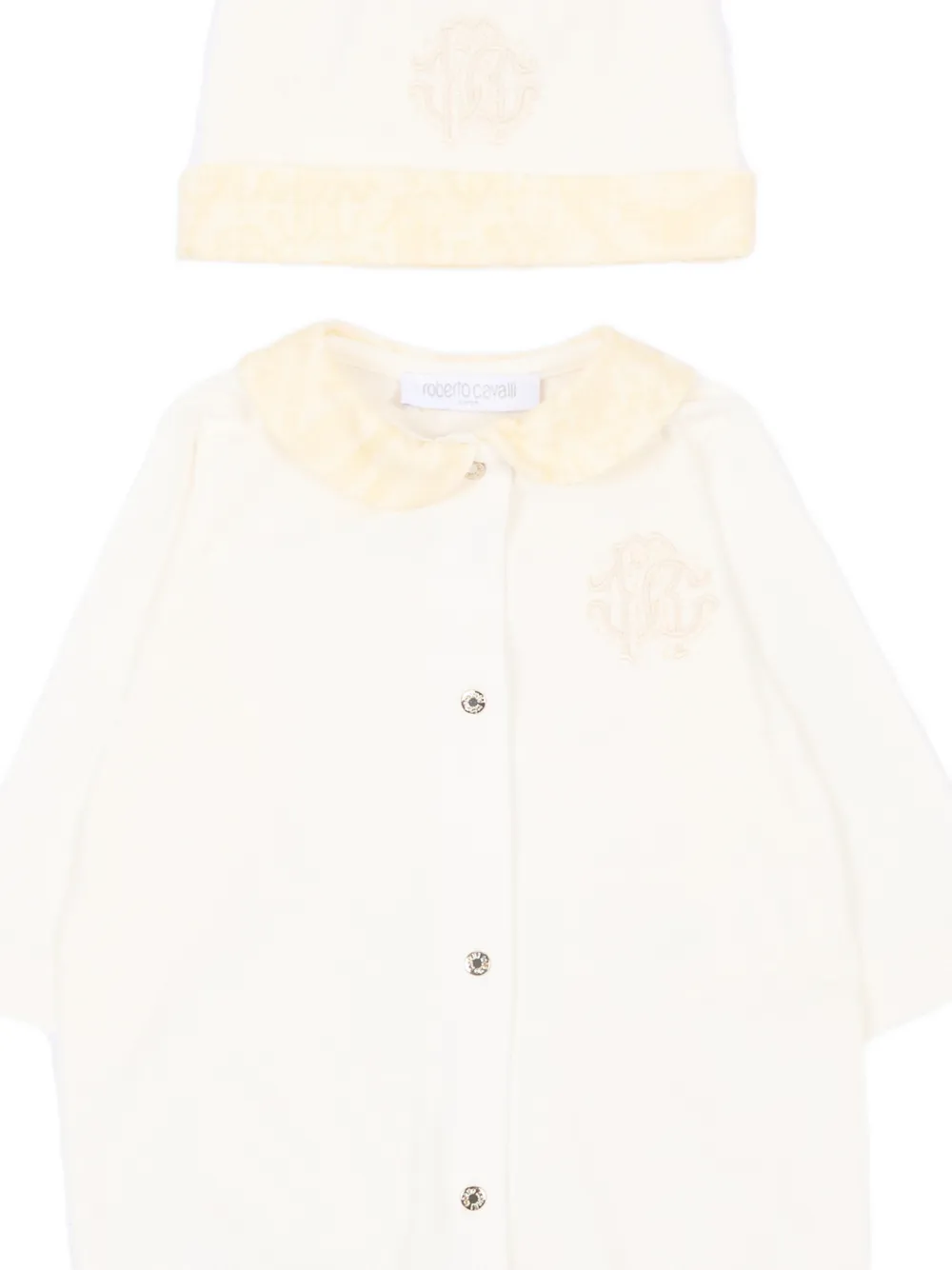  Roberto Cavalli Junior Embroidered Babygrow Set - Neutrals 