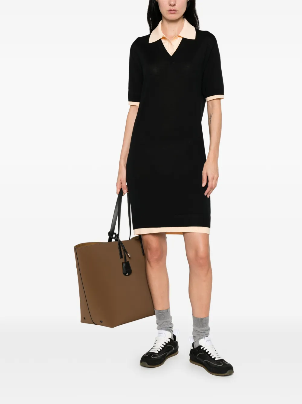 Moncler Mini-jurk met polokraag Zwart