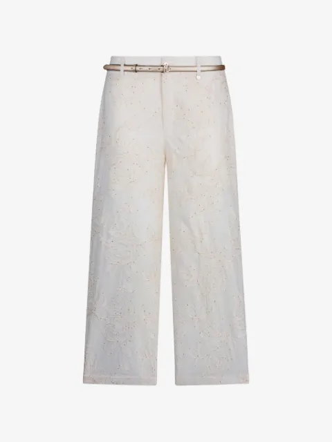 LIU JO sequin-embroidered muslin trousers