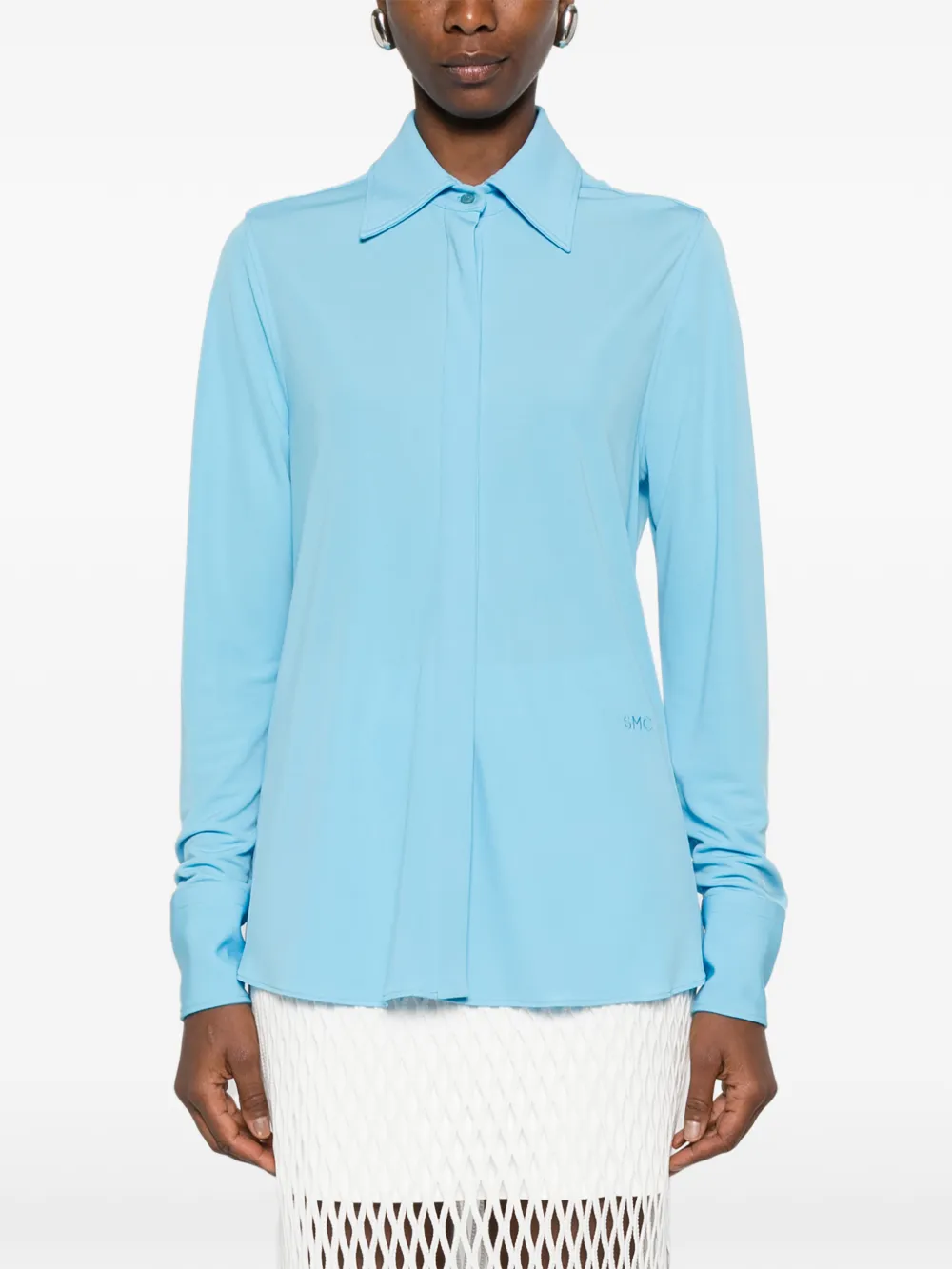 Stella McCartney Overhemd met puntige kraag Blauw
