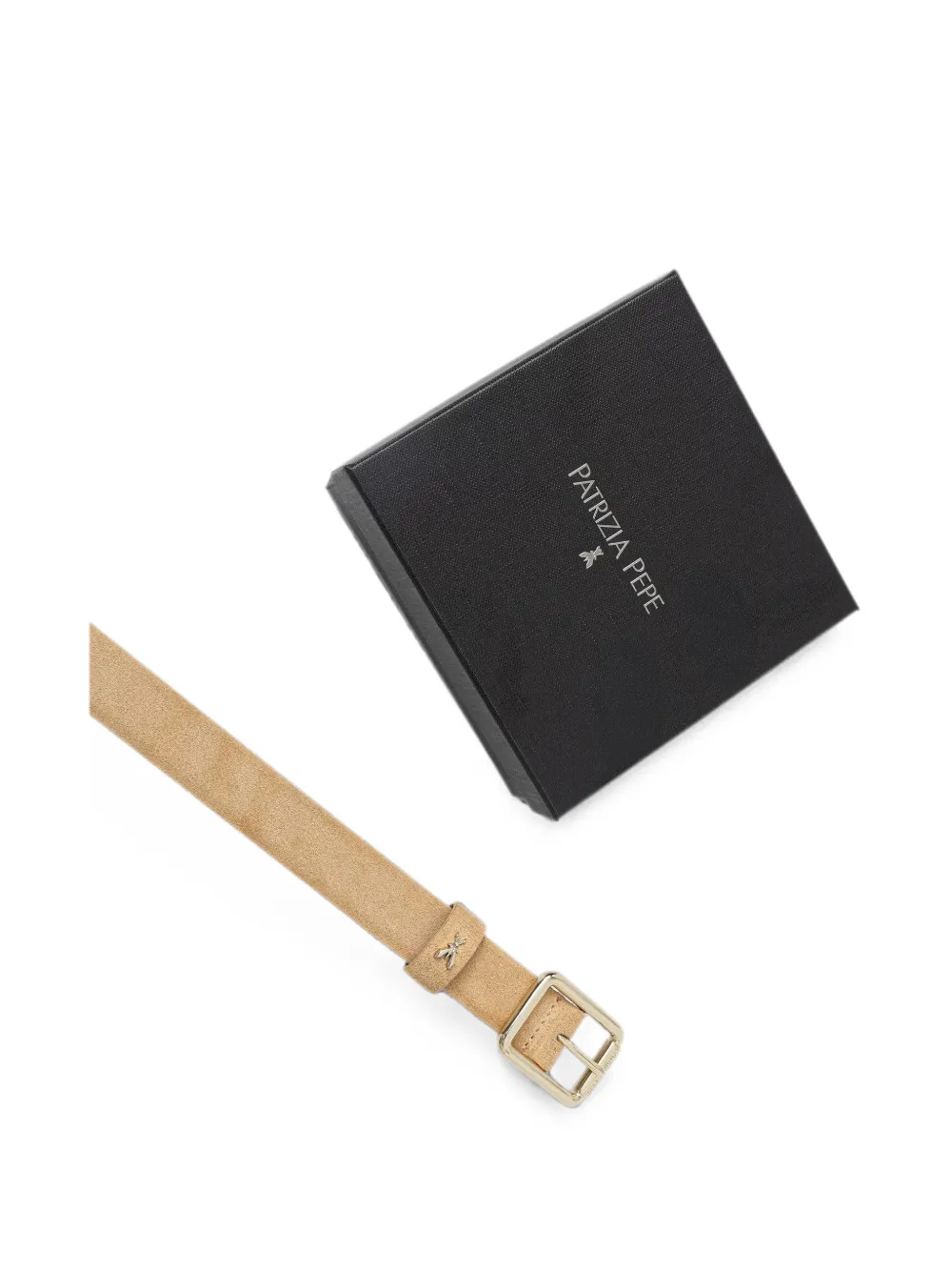 Patrizia Pepe Riem met vierkante gesp Beige