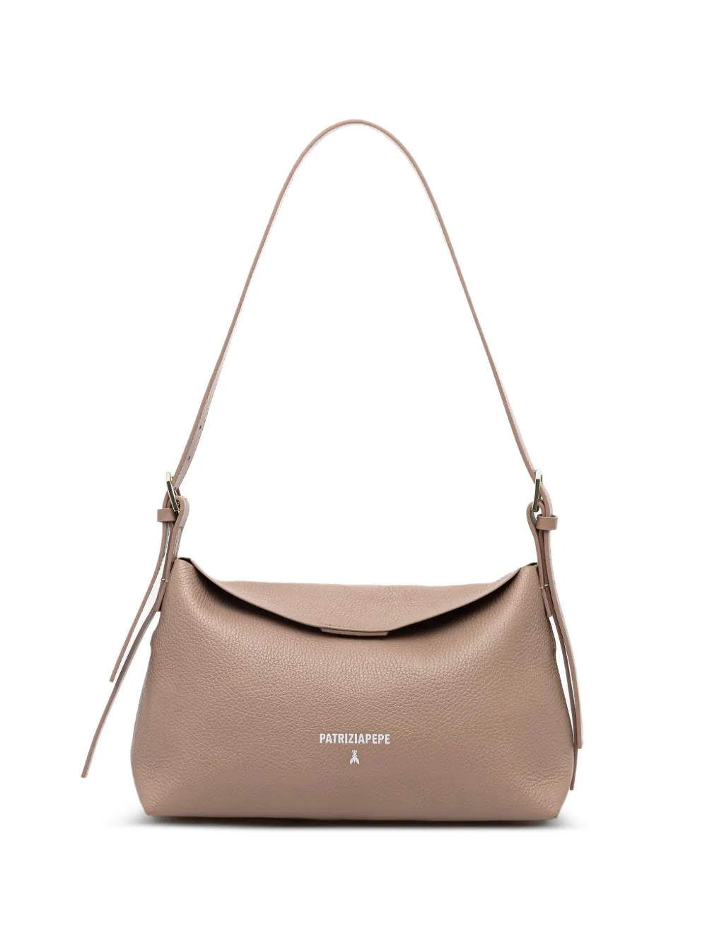 Patrizia Pepe grained-leather shoulder bag - Nude