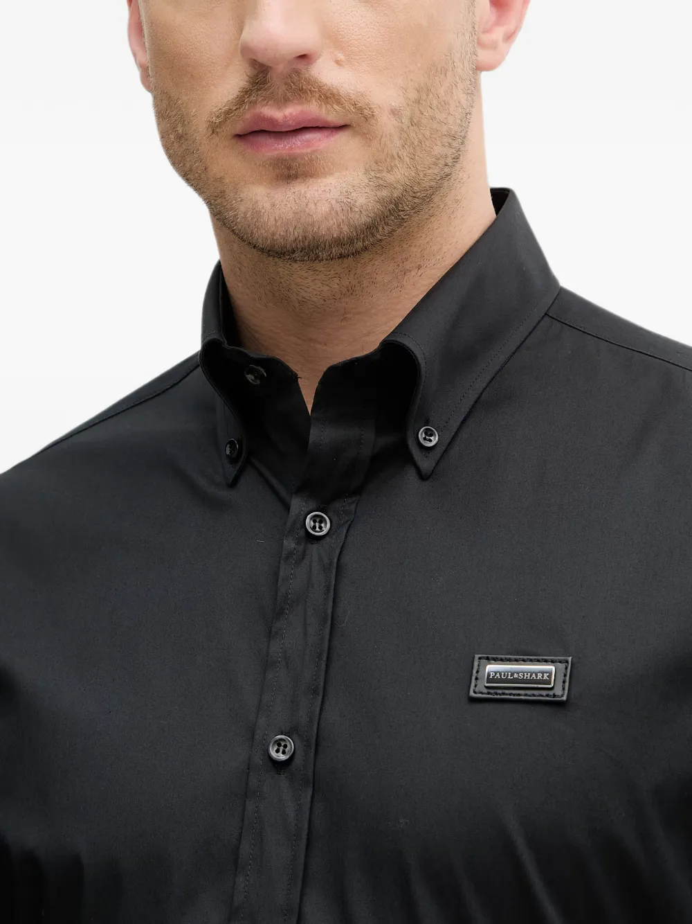 Paul & Shark Overhemd met logopatch Zwart