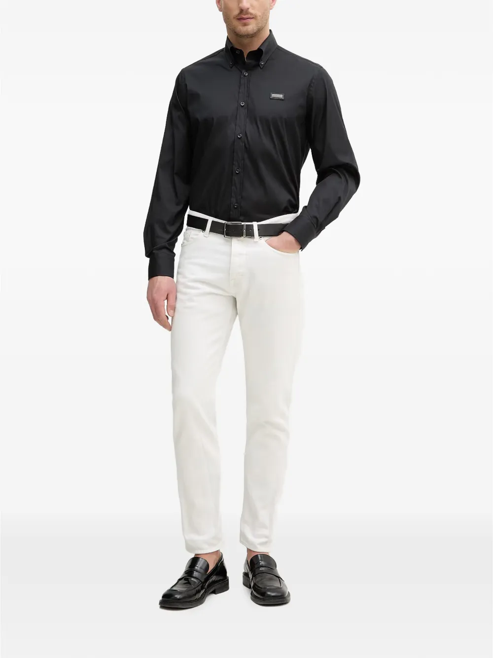 Paul & Shark Overhemd met logopatch Zwart