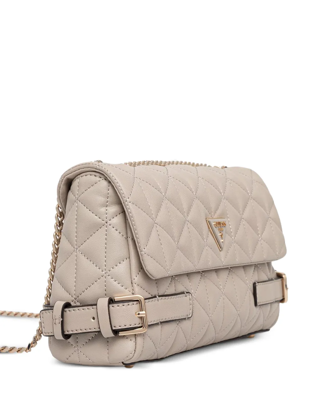 GUESS USA Gewatteerde shopper met ketting Beige
