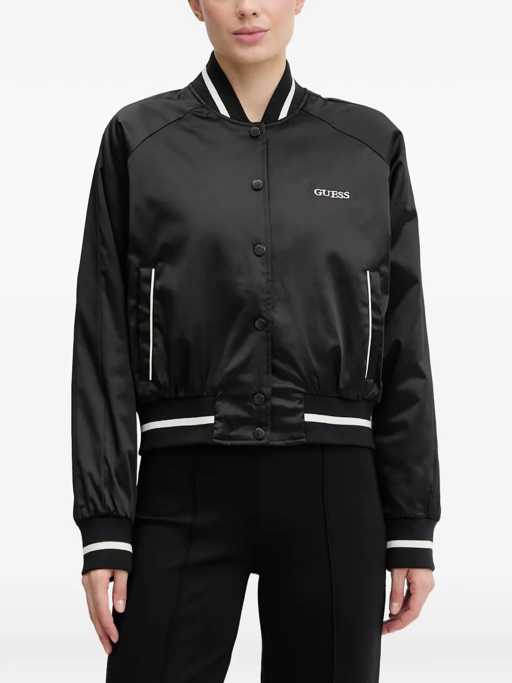 GUESS USA embroidered bomber jacket - Black