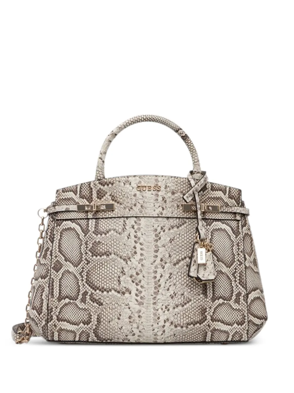 GUESS USA Melinda snakeskin chain tote bag - Toni neutri