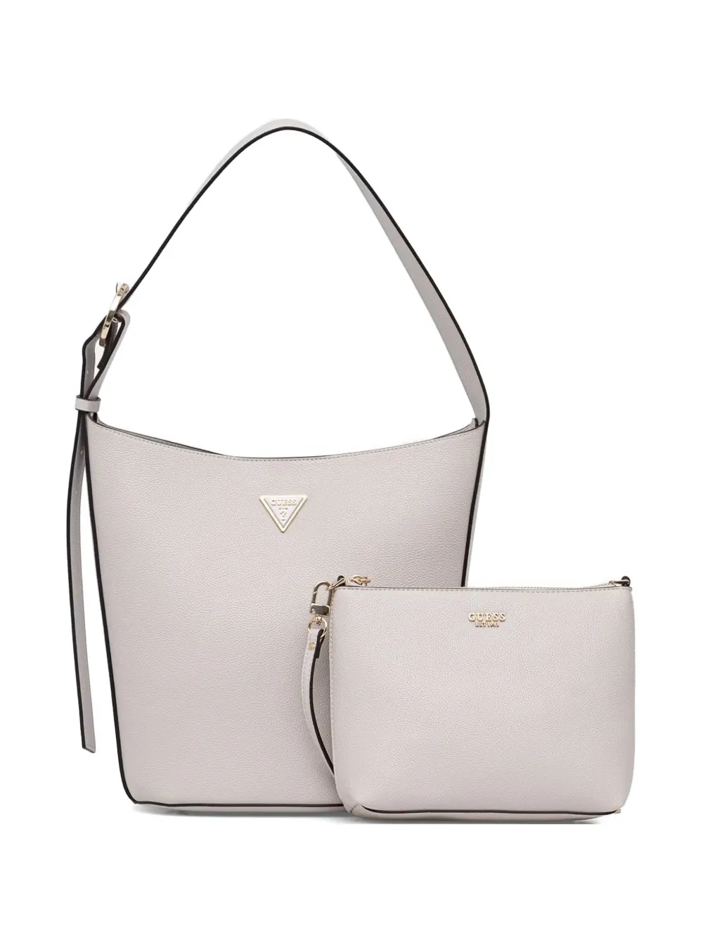 GUESS USA logo-plaque pebbled-effect tote bag - Grigio