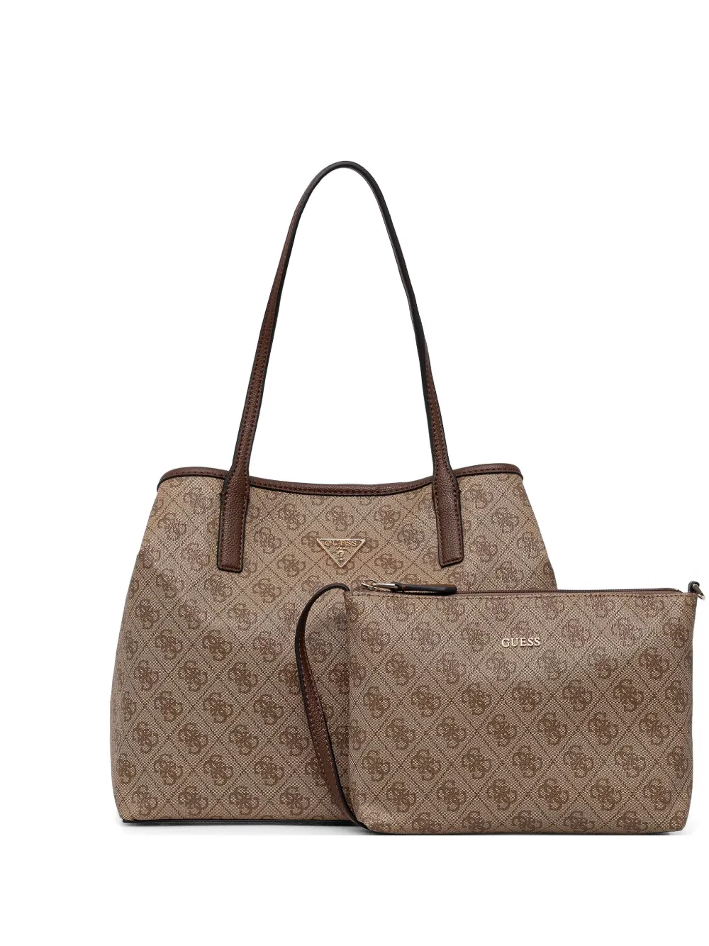 GUESS USA Victtoria monogram-print shoulder bag - Toni neutri