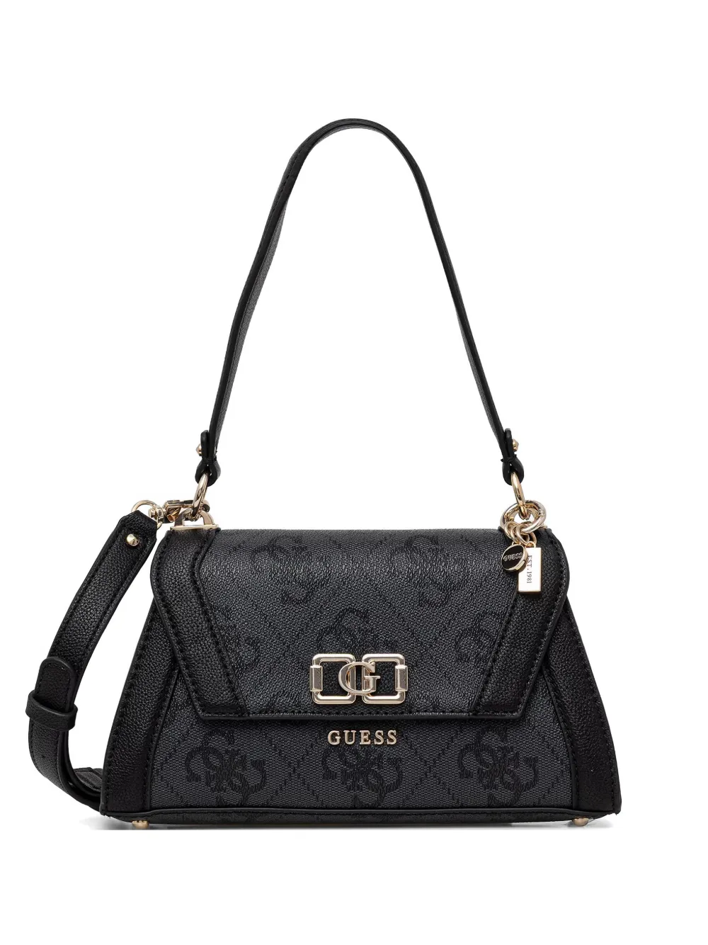 GUESS USA Karnilla monogram-pattern shoulder bag - Nero