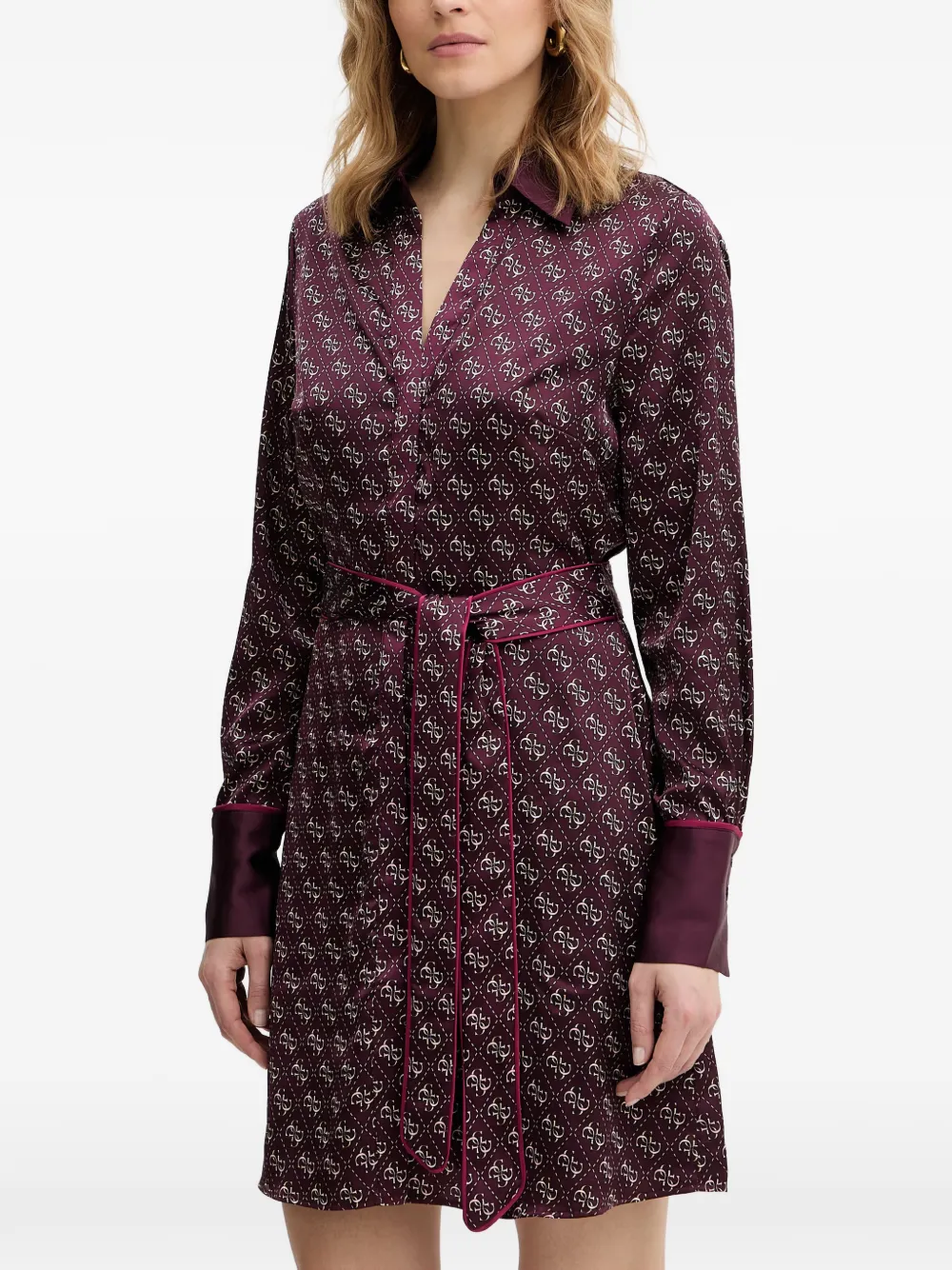 GUESS USA Blerta 4G-print belted mini dress - Violett