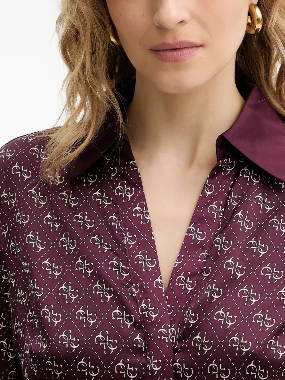 GUESS USA Blerta mini-jurk met 4G-print en ceintuur Paars