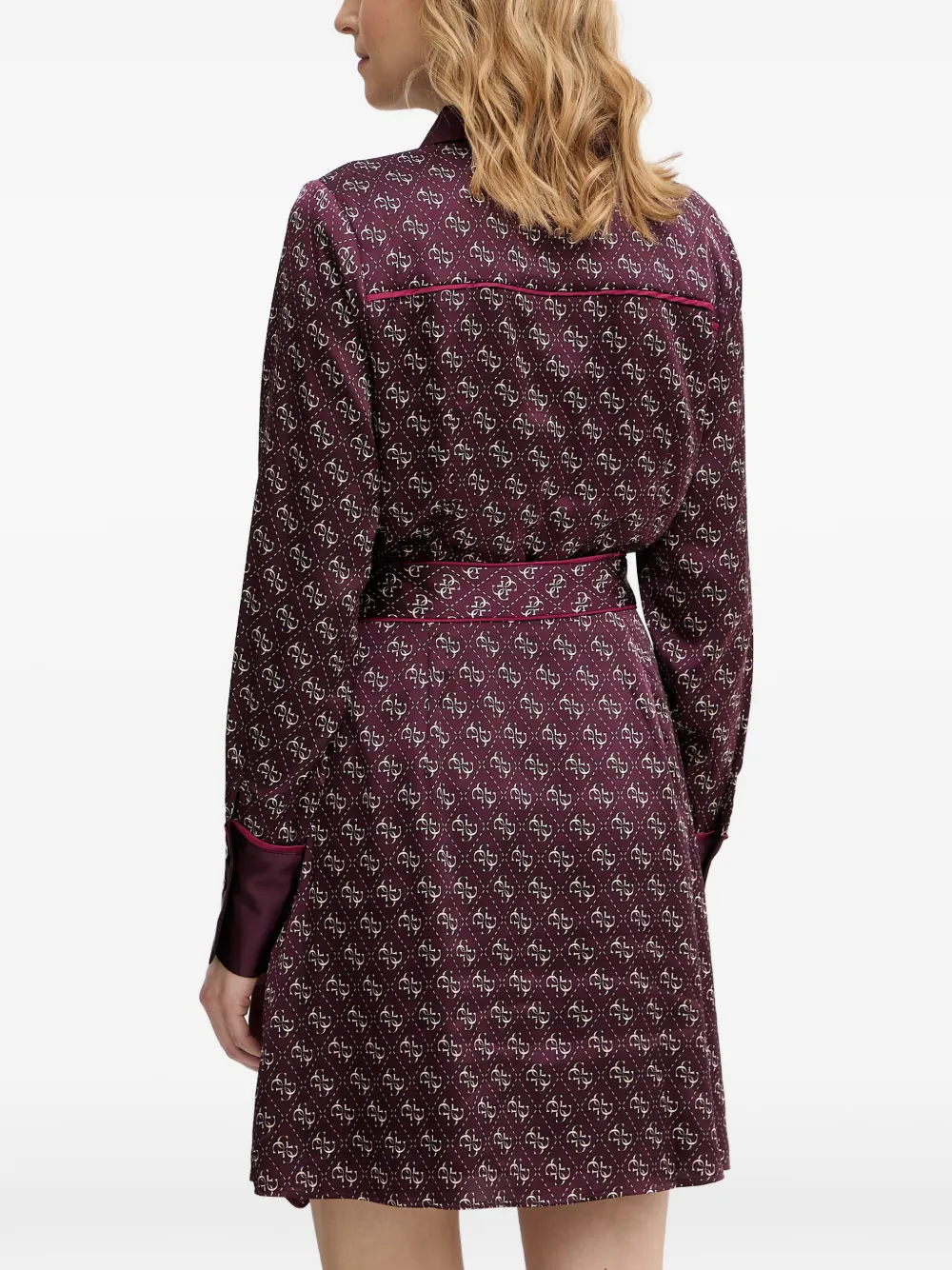 GUESS USA Blerta mini-jurk met 4G-print en ceintuur Paars