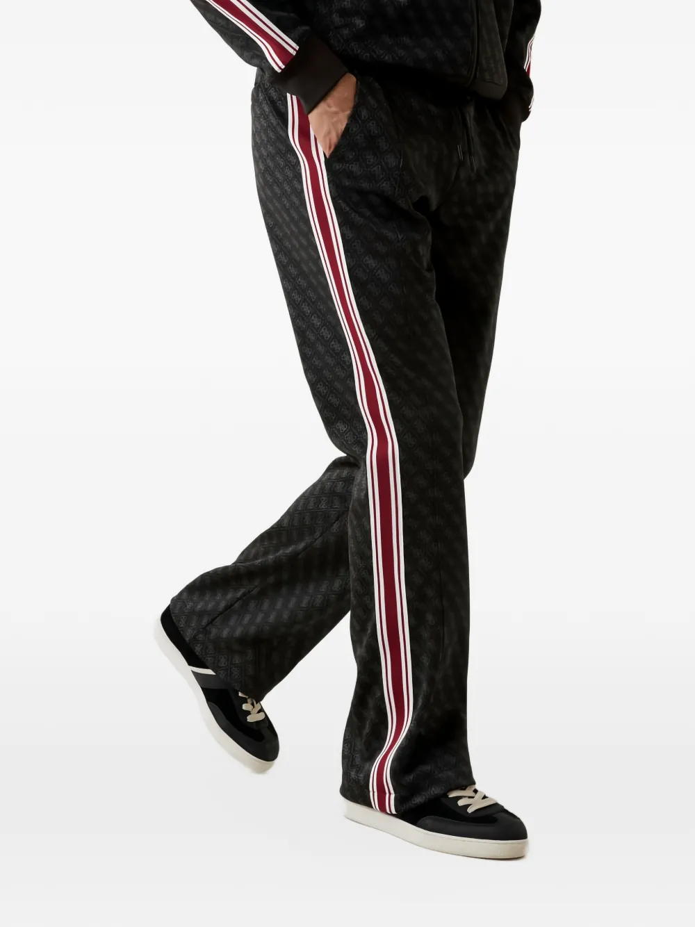 GUESS USA Gestreepte broek met patroon Zwart