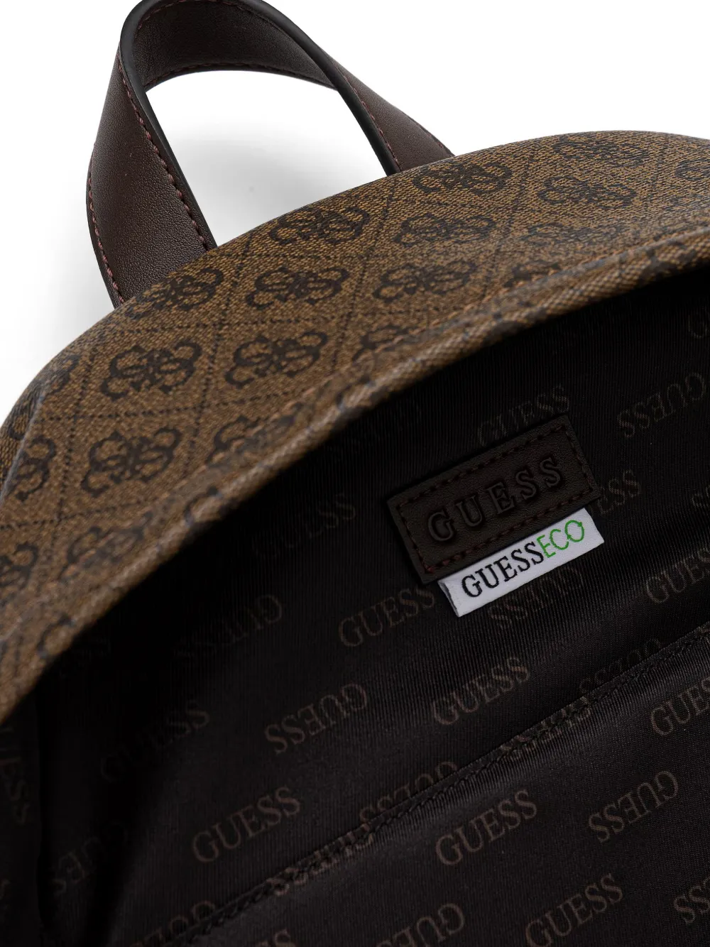 GUESS USA Milano 4G rugzak met monogram-print en logo-plakkaat Bruin