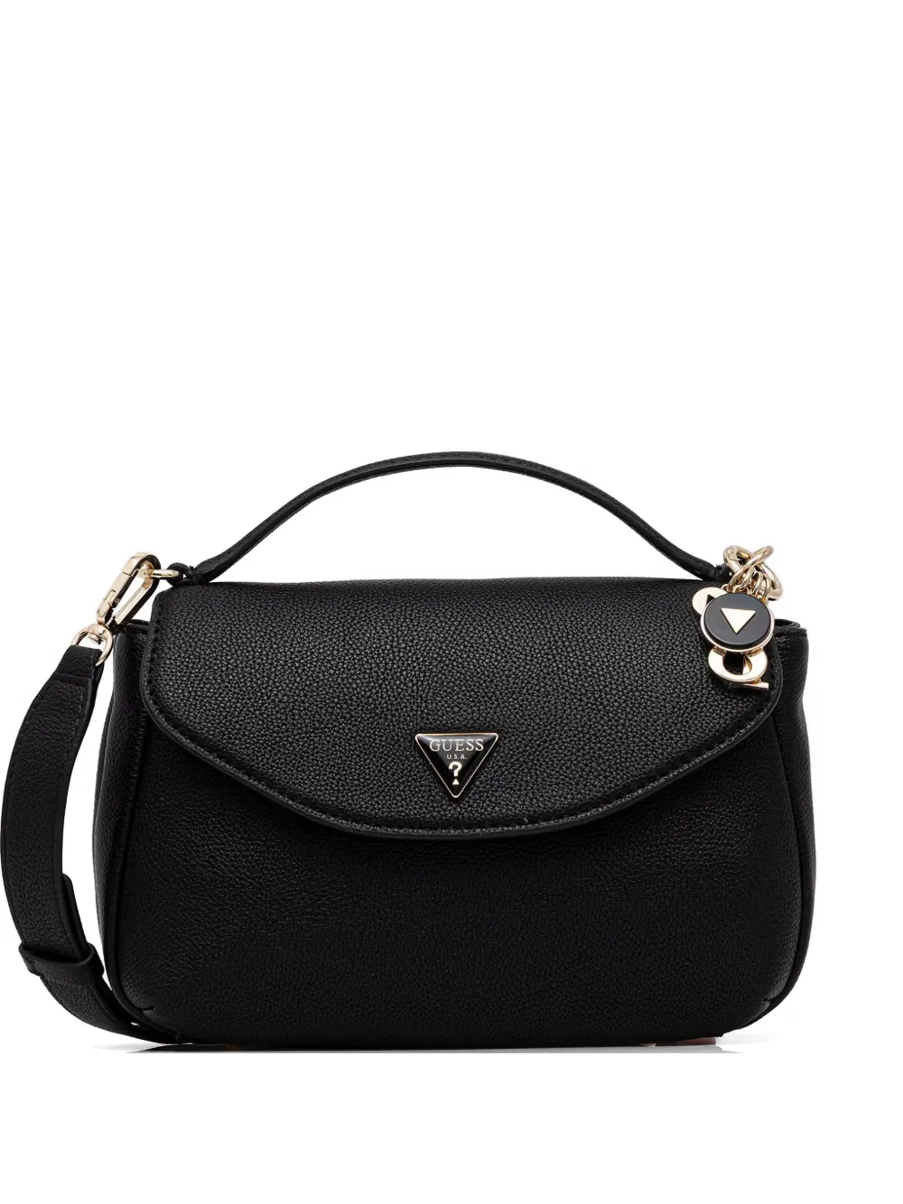 GUESS USA logo-plaque pebbled cross body bag - Nero