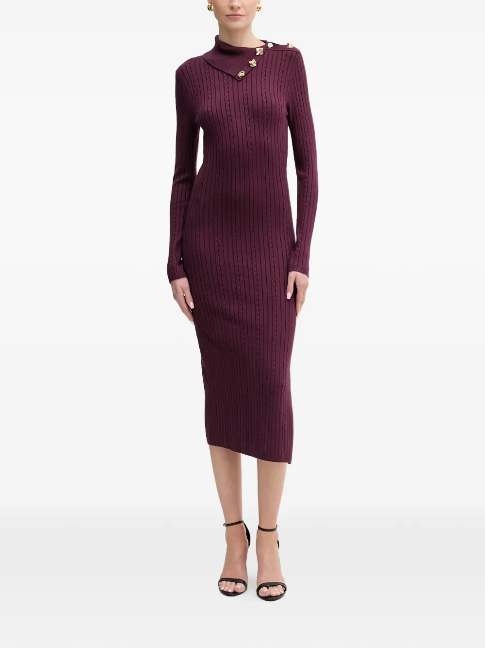 GUESS USA asymmetric-neck midi dress - Rosso