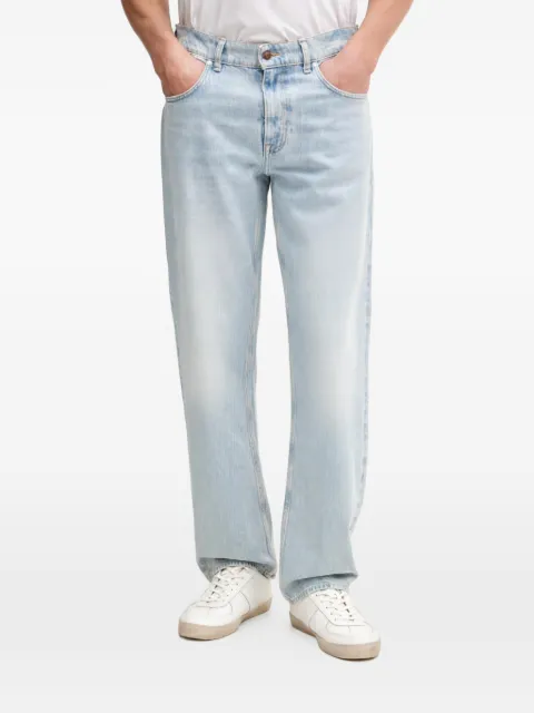 GUESS USA Damon logo-patch straight-leg jeans