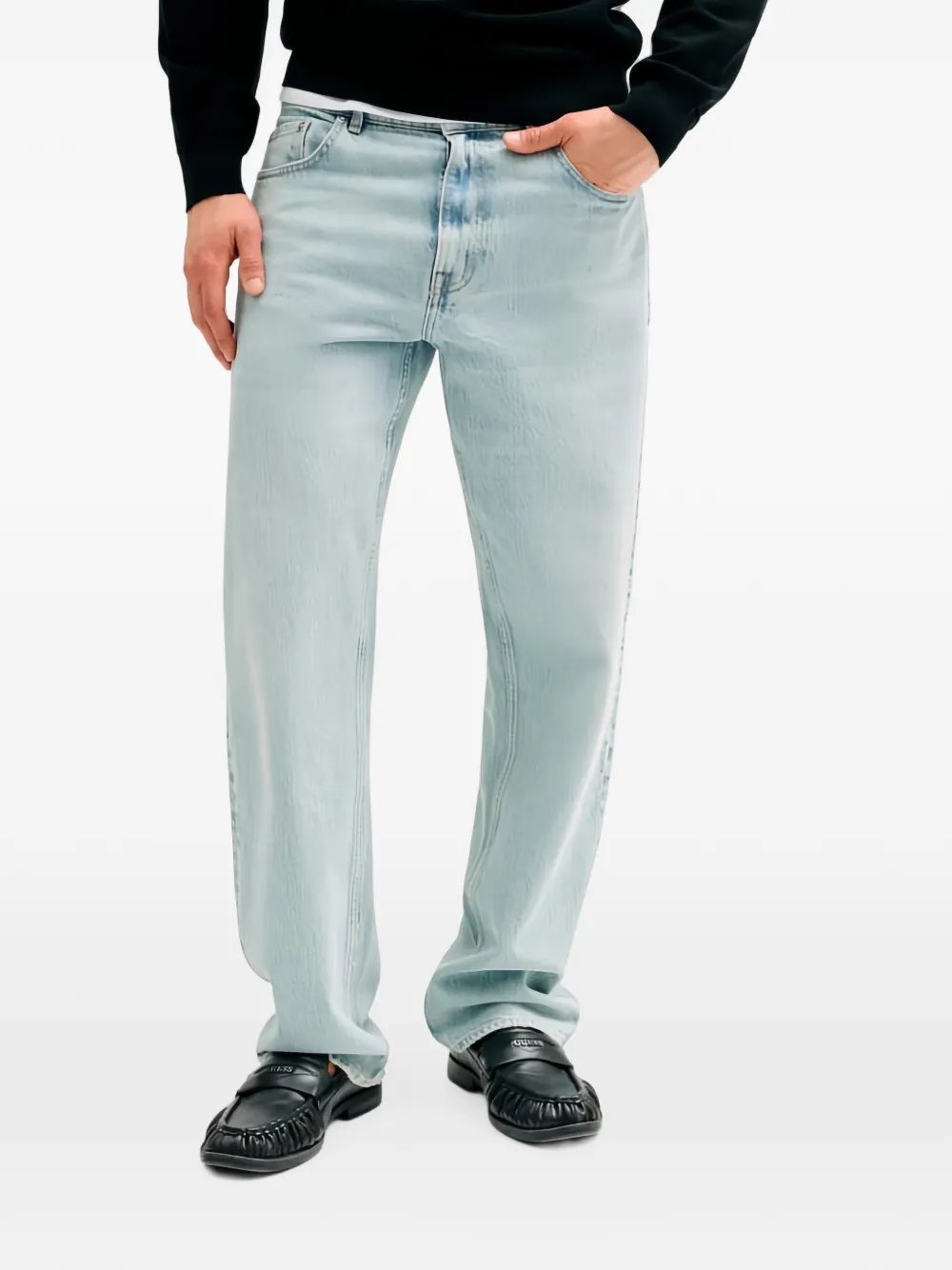 GUESS USA Damon jeans met label-patch Blauw